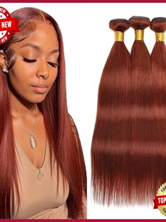 Brazilian Virgin Human Hair Extensions 30-34 Inch Straight 3 Bundle Set main image 4